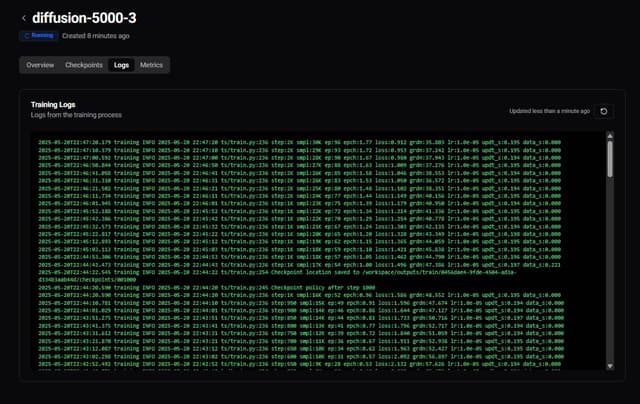 Training Logs Console